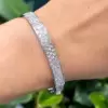 16ctw Baguette Cut White Sapphire Unisex Bangle