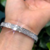 16ctw Baguette Cut White Sapphire Unisex Bangle