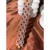 30ctw Halo Pear Cut Ruby Statement Bracelet