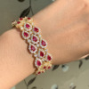 30ctw Halo Pear Cut Ruby Statement Bracelet