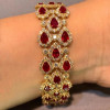 30ctw Halo Pear Cut Ruby Statement Bracelet