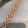 30ctw Halo Pear Cut Ruby Statement Bracelet
