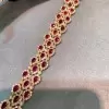 30ctw Halo Pear Cut Ruby Statement Bracelet