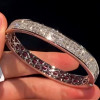 20ctw Princess Cut White Sapphire and Ruby Bangle