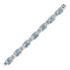 37ctw Emerald Cut Aquamarine Art-deco Statement Bracelet
