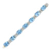 37ctw Emerald Cut Aquamarine Art-deco Statement Bracelet