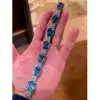 37ctw Emerald Cut Aquamarine Art-deco Statement Bracelet