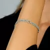 10ctw Emerald Cut White Sapphire Tennis Bracelet