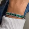7ctw Emerald Cut Art-deco Emerald Bangle