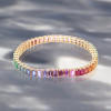 28ctw Classic Multicolor Sapphire Rainbow Statement Bracelet