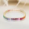 28ctw Classic Multicolor Sapphire Rainbow Statement Bracelet