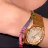 28ctw Classic Multicolor Sapphire Rainbow Statement Bracelet