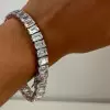 50ctw Emerald Cut Unisex Tennis Bracelet