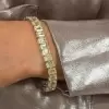 50ctw Emerald Cut Unisex Tennis Bracelet