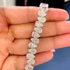 22ctw Pear Cut White Sapphire Tennis Bracelet