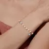 4ctw White Sapphire Georgian Art Deco Ball Chain Bracelet