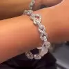 28ctw White Sapphire Paved Infinity Heart Statement Bracelet