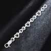 28ctw White Sapphire Paved Infinity Heart Statement Bracelet