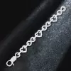 28ctw White Sapphire Paved Infinity Heart Statement Bracelet