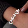 28ctw White Sapphire Paved Infinity Heart Statement Bracelet