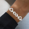 28ctw White Sapphire Paved Infinity Heart Statement Bracelet