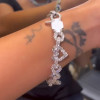 28ctw White Sapphire Paved Infinity Heart Statement Bracelet