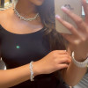 28ctw White Sapphire Paved Infinity Heart Statement Bracelet