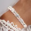 19ctw Round and Marquise Cut White Sapphire Statement Bracelet
