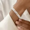 19ctw Round and Marquise Cut White Sapphire Statement Bracelet