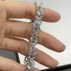 19ctw Round and Marquise Cut White Sapphire Statement Bracelet