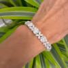 19ctw Round and Marquise Cut White Sapphire Statement Bracelet