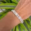 19ctw Round and Marquise Cut White Sapphire Statement Bracelet