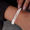 19ctw Round and Marquise Cut White Sapphire Statement Bracelet
