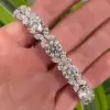 19ctw Round and Marquise Cut White Sapphire Statement Bracelet