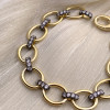 White Sapphire Two Tone Oval Link Bracelet