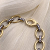 White Sapphire Two Tone Oval Link Bracelet