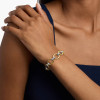 White Sapphire Two Tone Oval Link Bracelet