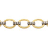 White Sapphire Two Tone Oval Link Bracelet