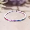 22ctw Round Cut Rainbow Sapphire Tennis Bracelet