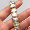 40ctw Bezel-Set Emerald Cut White Tennis Bracelet
