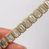 40ctw Bezel-Set Emerald Cut White Tennis Bracelet