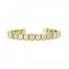 40ctw Bezel-Set Emerald Cut White Tennis Bracelet