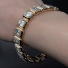 40ctw Bezel-Set Emerald Cut White Tennis Bracelet
