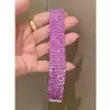 90ctw Princess Cut Vivid Pink Sapphire Six-Row Bracelet