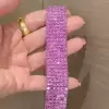 90ctw Princess Cut Vivid Pink Sapphire Six-Row Bracelet