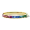 20ctw Emerald Cut Multicolor Sapphire Rainbow Bangle Bracelet