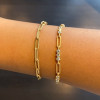 10ctw Round Cut White Sapphire Paperclip Link Bracelet