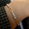 10ctw Round Cut White Sapphire Paperclip Link Bracelet