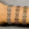 35ctw Round Cut Three Row Bubble Bracelet