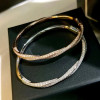 6ctw White Sapphire Paved Twist Mobius Bangle